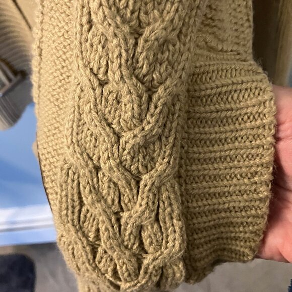 Yoki Womens Cable Knit Cardigan Sweater Tan Size Medium🙂 - Picture 6 of 7